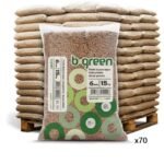 Bancale 1050 kg pellet BGreen in conifere ENplus A1, 70 sacchi da 15 kg