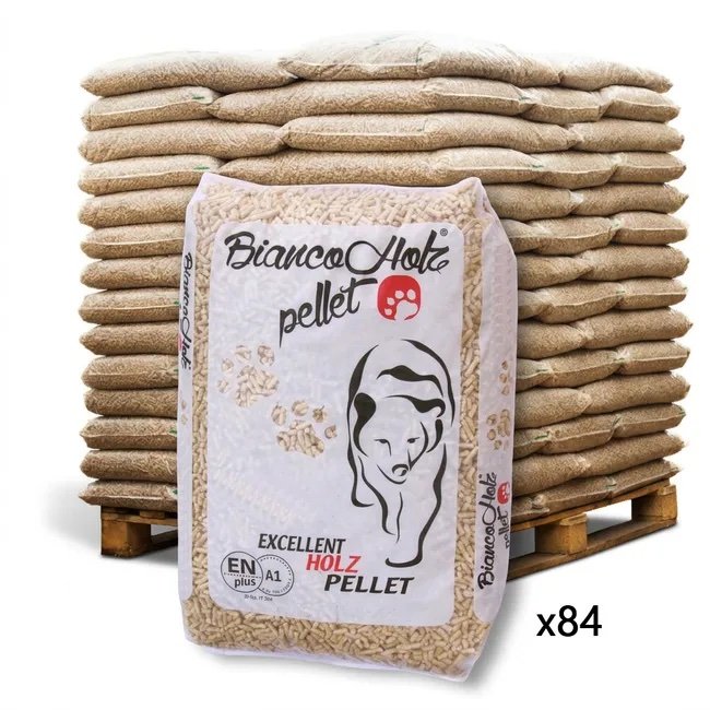 img_4678 Bancale 1260 kg pellet Bianco Holz in abete e pino ENplus A1, 84 sacchi da 15 kg - Image 1