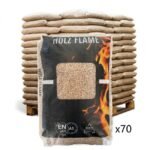 Bancale 1050 kg pellet Holz Flame in conifere ENplus A1, 70 sacchi da 15 kg
