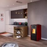 Stufa a pellet ventilata INVICTA Nuova Vieste 7.3 KW bordeaux