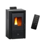 Stufa a pellet ad aria Anita da 9,4 kW Sannover nera