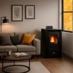 Stufa a pellet ad aria Anita da 9,4 kW Sannover nera - Image 2