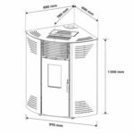 Stufa a pellet angolare Iseos 12,2 kW Bianco Sannover + Kit di installazione - Image 2