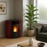 Stufa a pellet angolare Iseos 12,2 kW Bordeaux Sannover - Image 3